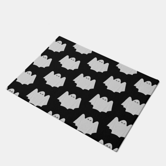 Cute Ghost Halloween Black en White Pattern Deurmat (Schuin)