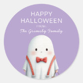 Cute Ghost Halloween Favor Ronde Sticker (Voorkant)