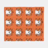 Cute Ghost Halloween Fleece Deken (Voorkant (Horizontaal))