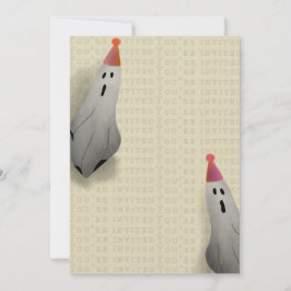 Cute Ghost Halloween Party Invitation Kaart