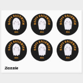 Cute Ghost Halloween Ronde Sticker (Vel)