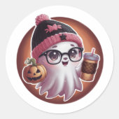 Cute Ghost Halloween Sticker (Voorkant)