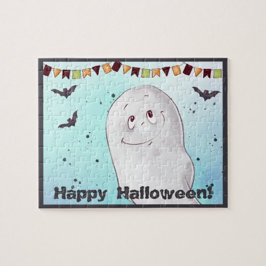 Cute Ghost Happy Halloween Legpuzzel (Horizontaal)