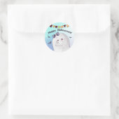 Cute Ghost Happy Halloween Ronde Sticker (Tas)