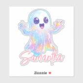 Cute Ghost Holographic Look Halloween Custom Sticker (Vel)