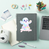 Cute Ghost Holographic Look Halloween Custom Sticker (iPad Cover)