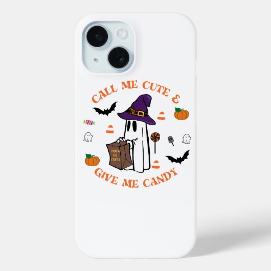 Cute Ghost iPhone 15 Coque (Verso)