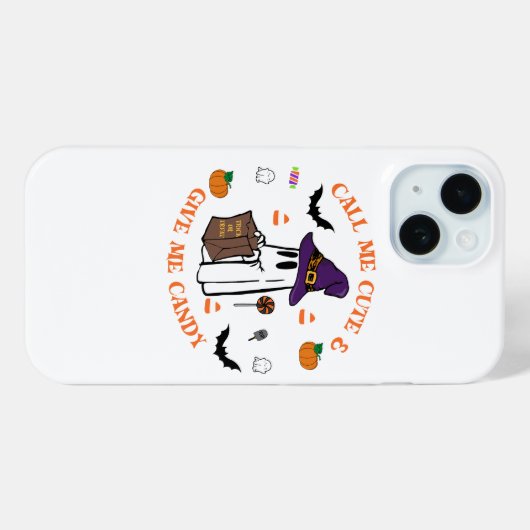 Cute Ghost iPhone 15 Coque (Verso (horizontal))