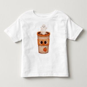 Cute Ghost Koffiekop Peuter Halloween T-Shirt