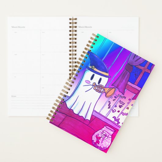 Cute Ghost - Kurt Spoopyton Planner (Devant avec enveloppe)