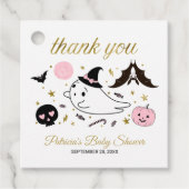 Cute Ghost Little Boo Halloween Baby shower Bedankjes Labels (Voorkant)