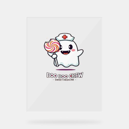 Cute Ghost Nurse Boo Boo Crew Halloween classique (Recto)