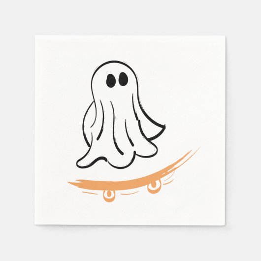 Cute ghost on skateboard servet (Voorkant)