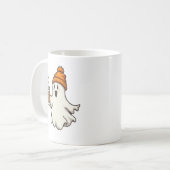 Cute Ghost Orange Beanie Tasse de Café Chaud Fall (Devant gauche)