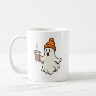 Cute Ghost Orange Beanie Tasse de Café Chaud Fall