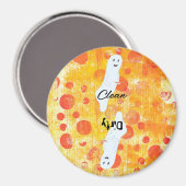 Cute Ghost Orange Dots Lave-vaisselle Magnets (Recto/Verso)