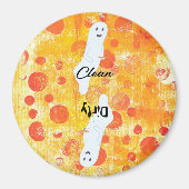 Cute Ghost Orange Dots Lave-vaisselle Magnets (Devant)