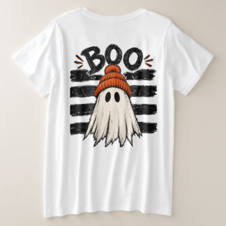 Cute Ghost Oranje Muts Dames Halloween T-Shirt