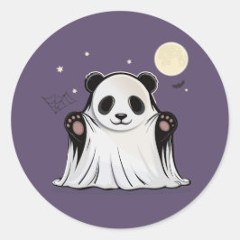 Cute Ghost Panda Under the Moon Ronde Sticker