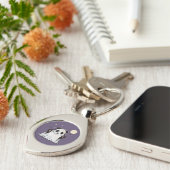 Cute Ghost Panda Under the Moon Sleutelhanger (Zijkant)