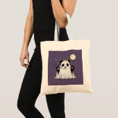 Cute Ghost Panda Under the Moon Tote Bag (Voorkant (product))