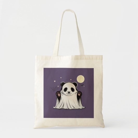 Cute Ghost Panda Under the Moon Tote Bag (Voorkant)