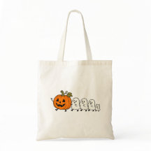 Cute Ghost Parade Halloween Kat Tote Tas