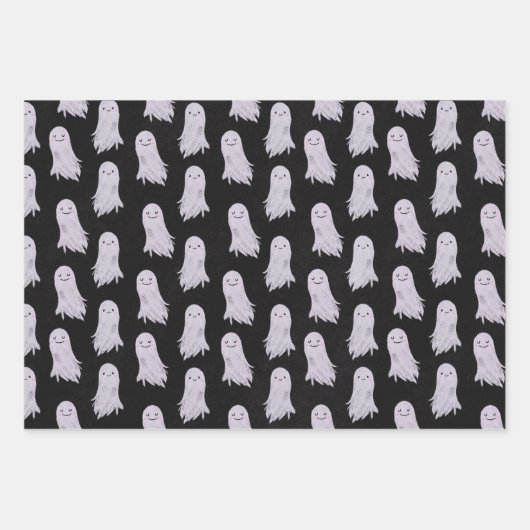 Cute Ghost Pattern Halloween Inpakpapier Vel (Voorkant 2)