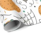 Cute Ghost Pumpkin Halloween Doodles Illustrations Cadeaupapier (Rol Hoek)