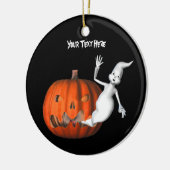 Cute Ghost Pumpkin Halloween Ornament (Links)