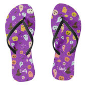 Cute ghost Pumpkin Halloween Personalized Teenslippers (Voetbed)