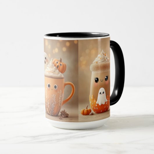 Cute Ghost Pumpkin Latte Mug (Devant droit)