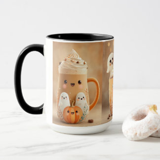 Cute Ghost Pumpkin Latte Mug Mok