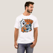 Cute Ghost Scaring Fish Funny Halloween T-shirt (Voorkant volledig)