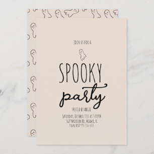 Cute Ghost Spooky Party Mini Doodle Kaart