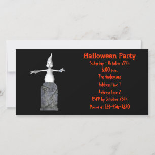 Cute Ghost Tombstone Halloween Invite
