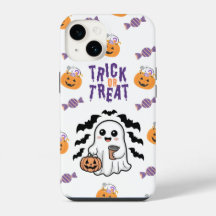 Cute Ghost Trick or Treat Halloween iPhone Hoesje