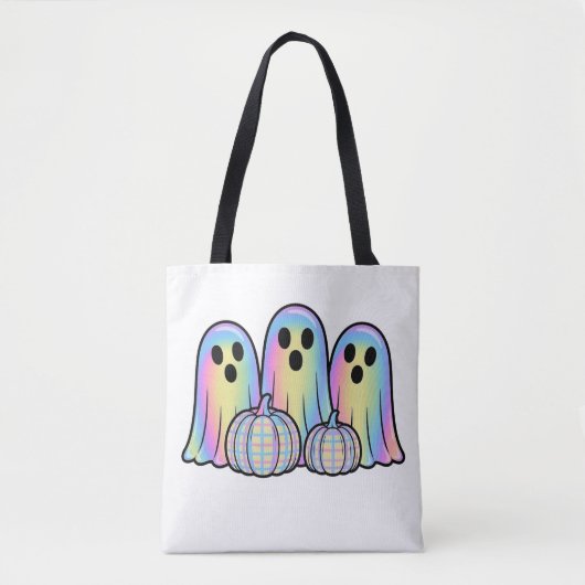 Cute Ghost Trio Halloween T-Shirt Adorable Kawaii Draagtas (Voorkant)