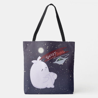 Cute Ghost & UFO All-Over-Print Schoudertas Draagtas