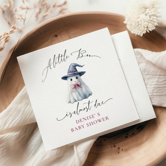 Cute Ghost with Pink Bow & Witch Hat  Baby Shower  Servet