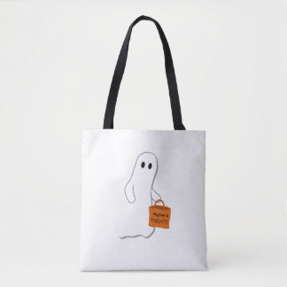 Cute Ghost with Treat Bag Personalized Bag Draagtas