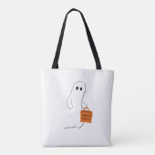 Cute Ghost with Treat Bag Personalized Bag Draagtas (Achterkant)