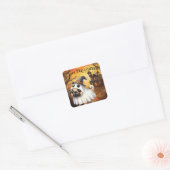 Cute Ghostie Mops Customizable Halloween Vierkante Sticker (Envelop)