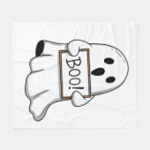 Cute Ghostly BOO Fun Fleece Deken (Voorkant (Horizontaal))