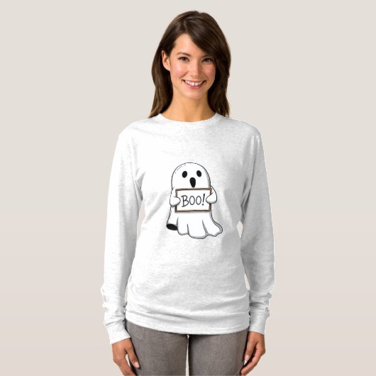 Cute Ghostly BOO Fun T-shirt (Voorkant volledig)