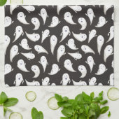 Cute Ghosts Black Halloween Serviette de cuisine (Plié)