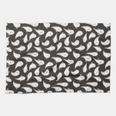 Cute Ghosts Black Halloween Serviette de cuisine (Horizontal)