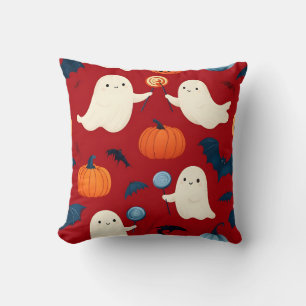 Cute Ghosts et Citrouille Coussin d'Halloween