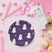 Cute Ghosts Halloween Dark Paars Paper Bord (Feest)