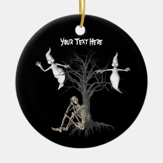 Cute Ghosts Skeleton Halloween Ornament (Voorkant)